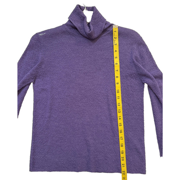 Eileen Fisher Sweater Womens Petite Small Purple Turtleneck Knit Italian Yarn - Picture 6 of 6